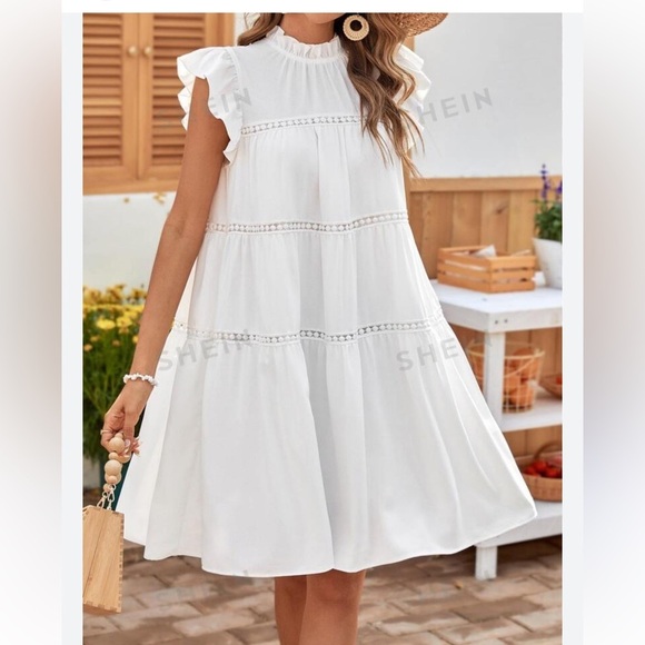 Emery Rose Dresses & Skirts - Emery Rose White Tiered Dress